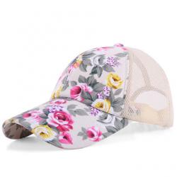 (พร้อมส่งสีครีม) หมวกแก็ปแฟชั่น หมวกแฟชั่นลายดอกไม้สวย หมวกแก็ป หมวกลายดอกไม้