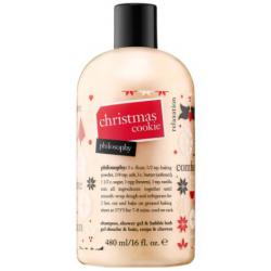**พร้อมส่ง**Philosophy Christmas Cookie Shampoo, Shower Gel & Bubble Bath 480 ml. Holiday 2018 Limited Edition เจลอาบน้ำกลิ่นหอมลิมิเต็ดอิดิชั่น กลิ่นหอมหวานเหมือนขนม จะต้องถูกใจสาวๆแน่นอนค่ะ พร้อมประสิทธิภาพ 3 ประการในหนึ่งเดียว สามารถใช้ทำความสะอาดเ