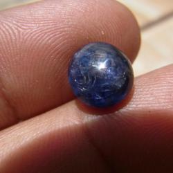 พลอยแท้ 5.20 กะรัต blue sapphite  ไพลินพม่าเจียดิบ สีน้ำเงินเข้มจัด