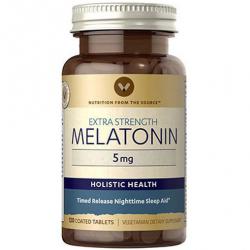 Vitamin World Extra Strength Melatonin 5 mg Time Release Sleep Aid 120 Tablets วิตามินที่ทำให้รู้สึกผ่อนคลาย นอนหลับง่ายขึ้น หลับสบายไม่ตื่นกลางดึก ตื่นมาสมองปลอดโปร่ง 