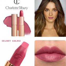 **พร้อมส่ง**Charlotte Tilbury Hot Lips Matte Revolution Lipstick สี Secret Salma สีที่ได้แรงบันดาลใจมาจาก ซัลมา ฮาเยกโทนสีชมพูอมม่วง ลิปสติกเนื้อแมทเนียนนุ่มที่มาในแพคเกจสุดหรู เนื้อละเอียด เกลี่ยง่าย ไม่เป็นคราบ และ สามารถกลบสีเดิมของริมฝีปากได้สูงถึง 80