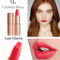 **พร้อมส่ง**Charlotte Tilbury Matte Revolution Lipstick สี Lost Cherry ลิปสติกเนื้อแมทเนียนนุ่มที่มาในแพคเกจสุดหรู เนื้อละเอียด เกลี่ยง่าย ไม่เป็นคราบ และ สามารถกลบสีเดิมของริมฝีปากได้สูงถึง 80% มีพิกเมนท์สีเข้มข้นและมีส่วนผสมของมอยส์เจอร์ไรเซอร์เพื่อเพ