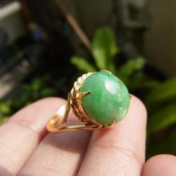 แหวนชุบทองหยกเขียวพม่า