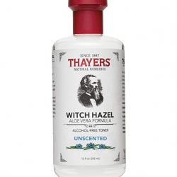 Thayers Unscented Witch Hazel Toner 355 ml. โทนเนอร์จากธรรมชาติปรับสภาพผิวสูตรไม่มีกลิ่น เหมาะสำหรับผิวผสม หรือผิวบอบบางแพ้ง่าย ด้วยคุณค่าสารสกัดจาก Witch Hazel และ Aloe Veraช่วยปลอบประโลมผิวอย่างอ่อนโยน รักษาความนุ่ม ชุ่มชื่นผิว ลดปัญหาสิว จุ