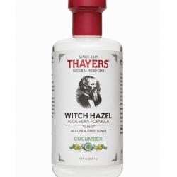 Thayers Cucumber Witch Hazel Toner 355 ml. โทนเนอร์จากธรรมชาติปรับสภาพผิวสูตรแตงกวา เหมาะสำหรับผิวแห้ง ผิวหมองคล้ำ ด้วยคุณค่าสารสกัดจาก Witch Hazel ปราศจากแอลกอฮอล์ มี Vitamin C และ Cafeic Acid ช่วยในการผ่อนคลายผิว ลดอาการบวม และระคายเคือง มีส