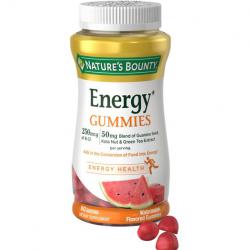 Nature's Bounty Energy Complex 60 Watermelon Flavored Gummies อาหารเสริมในรูปแบบเจลลี่กัมมี่แสนอร่อย ช่วยกระตุ้นการเผาผลาญไขมัน ลดปริมาณไขมันและคอลเลสเตอรอลในร่างกาย ในรูปแบบเม็ดเจลลี่รสแตงโม รสชาติอร่อย ทานง่ายเคี้ยวเพลินๆ ท่านไห