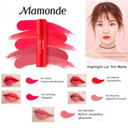 Mamonde Highlight Lip Tint Matte 5 g. ลิปทินท์ที่ให้เนื้อสัมผัสแบบแมตต์ ไม่มันวาว มอบสีสันสดใสดูเป็นธรรมชาติ พร้อมการบำรุงให้ริมฝีปากชุ่มชื้นตลอดทั้งวัน