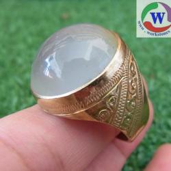 แหวนทองยูโร (ทองเหลืองผสมทองคำแท้) เบอร์ 64 แก้วโป่งข่าม ชนิดหมอกมุงเมือง
