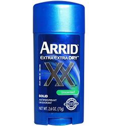 Arrid Extra Extra Dry Solid Antiperspirant Deodorant 73 g. สูตร Unscented ผลิตภัณฑ์ทารักแร้ สินค้านำเข้าจากอเมริกา สูตรไม่มีกลิ่นน้ำหอม เหมาะสำหรับคนที่ไม่ชอบกลิ่นน้ำหอม หรือไม่ต้องการให้กลิ่นของผลิตภัณฑ์ ไปตีกับกลิ่นน้ำหอมที่ใช้ในชีวิตประจำวันค