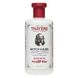 Thayers Rose Petal Witch Hazel Aloe Vera Formula Alcohol-Free Toner 355 ml. โทนเนอร์ปรับสภาพผิวสูตรRose Petal Witch Hazelผสมน้ำดอกกุหลาบ และว่านหางจระเข้ ช่วยฟื้นฟูผิวที่ขาดน้ำ ช่วยให้ผิวกระจ่างใสเป็นธรรมชาติ สมานแผล ลดอาการแพ้อักเสบของผิว กระ