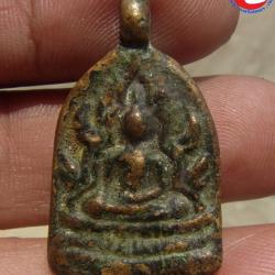 พระเครื่อง เหรียญพระพุทธชินราช เนื้อทองผสม หล่อโบราณ หลวงพ่ออุย วัดบ้านกร่าง อ.กงไกรลาศ สุโขทัย ปี 2463