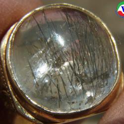 แหวนทองเหลืองชาย 9.85 กรัม เบอร์ 62 แก้วโป่งข่ามนำโชค ชนิดไหมเงิน กาบรุ้ง ฟองสมุทร