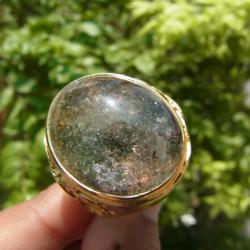 แหวนทองเหลืองชาย ลายมังกร เบอร์ 65 แก้วปวก 4 สี ม่วง ทอง เขียว ดำ
