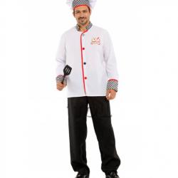 ++พร้อมส่ง++(เสื้อ+หมวก) ชุดเชฟทำอาหาร ชุดพ่อครัวเชฟ ชุดเชฟสากล ชุดกุ๊ก
