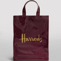 Harods รุ่น  Medium Logo Shopper Bag สี Burgundy  (กระดุมแม่เหล็ก) ***พร้อมส่ง