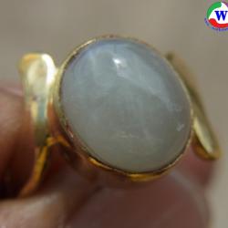 แหวนหญิงทองยูโร เบอร์ 55 แก้วโป่งข่ามนำโชค ชนิดแก้วฟ้านวลนำโชค