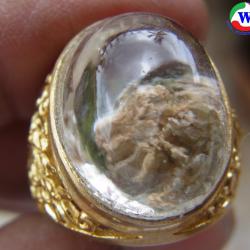 แหวนทองเหลืองชาย 10.46 กรัม เบอร์ 65 แก้วโป่งข่ามนำโชคชนิดแก้วปวกก้อน 4 สี เงินทองนาคเขียว