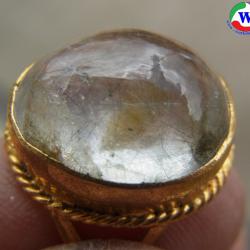 แหวนชุบทอง เบอร์ 58 แก้วโป่งข่ามนำโชคชนิดแก้วขนเหล็ก กาบรุ้ง ปกป้องคุ้มภัย ให้โชคลาภ การงานดี
