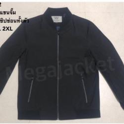 Jacket ผ้าไมโคร แจ็คเก็ตเบสบอล สีดำ  093-632-6441