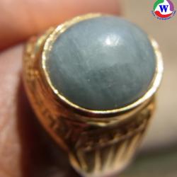 แหวนทองเหลืองชาย เบอร์ 62 ครึ่ง แก้วโป่งข่ามนำโชค ชนิดแก้วฟ้านวล เมืองเถิน