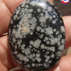 หินสีนำโชค 65.85 กะรัต หินลายดำขาว ดำเมเชียล สโตน