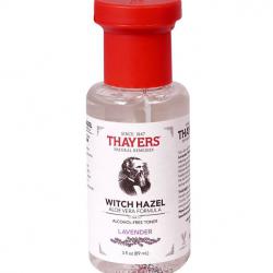 Thayers Lavender Witch Hazel Aloe Vera Formula Alcohol-Free Toner 89 ml. โทนเนอร์ปรับสภาพผิวสูตรLavender Witch Hazelผสมลาเวนเดอร์ และว่านหางจระเข้ (ไม่มีแอลกอฮอล์) ช่วยกระชับรูขุมขน เพิ่มความชุ่มชื่น ลดการเกิดสิว รอยแดง และอาการระคายเคืองเหมา