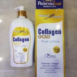 Collagen Gold Plus Lotion SPF 60 pa++ 500ml. เผยผิวใหม่ขาวเนียนใส ทองคำผสมอัลฟ่าอาร์บูตินx3