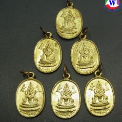 พระเครื่อง 2.93 กรัม เหรียญพระพุทธชินราชหลังหลวงพ่อเงิน วัดบางคลาน เนื้อทองฝาบาตร มี 6 องค์