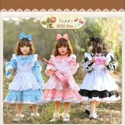 7C44 ชุดเด็ก ชุดโลลิต้า ชุดอลิซ ชุดเมด ชุดสาวใช้ ชุดแม่บ้าน Children Lolita Alice Maid Costume