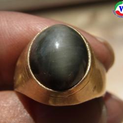 แหวนยูโร 6.24 กรัม เบอร์ 58 แก้วโป่งข่ามนำโชค ชนิดแก้วแรสีดำเข้ม เนื้อเนียนสวยมาก 