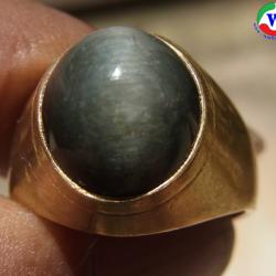 แหวนยูโร 5.80 กรัม เบอร์ 60 แก้วโป่งข่ามนำโชค ชนิดแก้วแรสีดำเข้ม จากเมืองเถิน ลำปาง