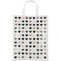 Harrods ของแท้ รุ่น Medium Glitter Hearts Shopper Bag  (กระดุม)***พร้อมส่ง