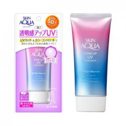 Sun Play Skin Aqua Tone Up UV Essence SPF50+ PA++++ 80 g. สีม่วง Lavenderช่วยปรับผิวให้สว่างกระจ่างใสขึ้น ครีมกันแดดกึ่งเมคอัพเบส ช่วยปรับสภาพผิวกระจ่างใส ทาทับเมคอัพได้เลย ได้รับรางวัลจาก cosmeกันแดดเนื้อเอสเซ้นส์สีลาเวนเดอร์ ผสมเบสม่วงช่วยปรับ