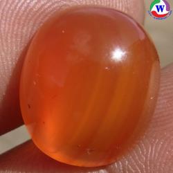 แก้วโป่งข่ามนำโชค 13.70 กะรัต ชนิดแก้ววิฑูรย์สีส้มแดงชื่อสุริยะประภา ลายสวย