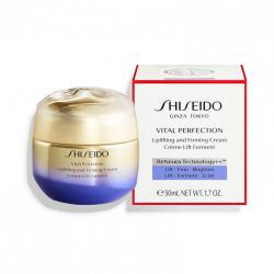 Shiseido Vital Perfection Uplifting and Firming Cream 50 ml. ครีมบำรุงผิวสูตรเข้มข้น สำหรับผิวธรรมดา-ผิวผสม ช่วยดูแลปัญหาของผิวหย่อนคล้อย ขาดความกระชับจุดด่างดำและริ้วรอยลึก ช่วยฟื้นบำรุงความงามของผิวให้กลับมามีชีวิตชีวาดูอ่อนเยาว์ ช่วยดูแลปัญ