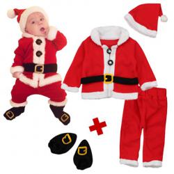 7C160 ชุดเด็กเล็ก ชุดซานตาครอส ชุดซานต้า ชุดคริสต์มาส กระดุมใหญ่ Santa Santa claus Christmas Costumes