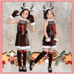 7C162 ชุดเด็ก ชุดซานตาครอส ชุดแซนตี้ ชุดคริสต์มาส ชุดกวางเรนเดียร์ แขนกุดเปิดหลัง Reindeer Santy Santa claus Christmas Costumes