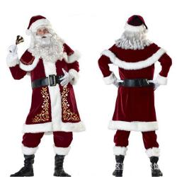 ++พร้อมส่ง++(พรีเมียมไซส์ใหญ่3-4XL)L)ชุดซานต้าคนอ้วน ชุดซานต้าพรีเมียมไฮโซ ชุดซานตาคลอสผ้ากำมะหยี่