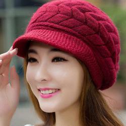 พร้อมส่ง หมวกสวย ๆ สไตลเกาหลี หมวกไหมพรม กันหนาว สี ชมพู แดงสด แดงเข้ม ครีม ดำ น้ำตาล