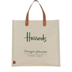 Harrods กระเป๋าช้อปปิ้ง รุ่น  Embroidered Jute Grocery Shopper Bag ***พร้อมส่ง