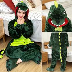 7C81 ชุดมาสคอต ชุดนอน ชุดแฟนซี มังกร ก๊อตจิ ไดโนเสาร์ สีเขียว Mascot Green Dinosaur Dragon Costumes