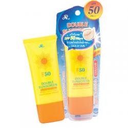 ครีมกันแดด AR Double sunscreen SPF 50 PA+++ ด้วยสารสกัดป้องกันรังสี UVA & UVB ไม่เหนียวเหนอะหนะ กันเหงือ ให้คุณพร้อมท้าแดดอย่างมั่นใจตลอดวัน
