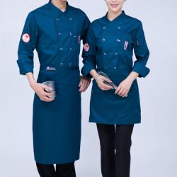 pre-order ** เสื้อเชฟ เสื้อพ่อครัว เสื้อฟอร์มพนักงาน ยูนิฟอร์ม เสื้อเชฟชาย - เสื้อเชฟหญิง (เฉพาะเสื้อตัวเดียว ไม่รวมอุปกรณ์เสริม) สีตามภาพ ไซร์ M L XL XXL 3XL