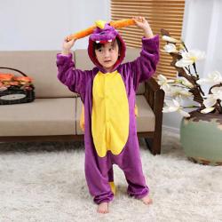 7C199 ชุดเด็ก ชุดมาสคอต ชุดนอน ชุดแฟนซี มังกร ก๊อตจิ ไดโนเสาร์ สีม่วง Mascot Purple Dinosaur Dragon Costumes