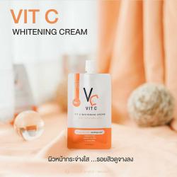 Vit C Whitening Cream ( ราคา 1 ซอง ) ครีมวิตามินซี เข้มข้น  ขนาด 7g.  ครีมบำรุงผิวหน้าในรูปแบบซอง พกพาง่าย สะดวก ราคาไม่แพง