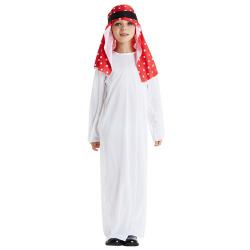 7C212 ชุดเด็ก ชุดอาหรับ ชุดชีค ชุดสุลต่าน ชุดทะเลทราย ชุดแขก ผ้าโพกหัวสีแดงลายจุด Arab Dubai Rich Sheikh Costume