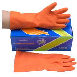ถุงมือยางแม่บ้านสีส้ม S