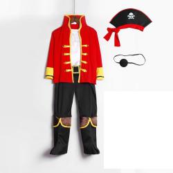 7C228.2-สีแดง ชุดเด็ก ชุดโจรสลัด ชุดโจรสลัดเด็ก กัปตันฮุก Pirate Captain Hook Costume
