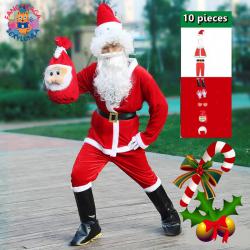 ++พร้อมส่ง++(setใหญ่)ชุดซานต้า 10 รายการ ซานตาครอสหนุ่มหล่อ ชุดซานตาคลอสผ้ากำมะหยี่ ชุด santa claus 