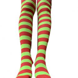 ++พร้อมส่ง++ถุงเท้าสีเขียวแดงความยาวเลยเข่า ความยาว 24 นิ้ว ถุงเท้าแซนตี้ ถุงเท้าซานต้า
